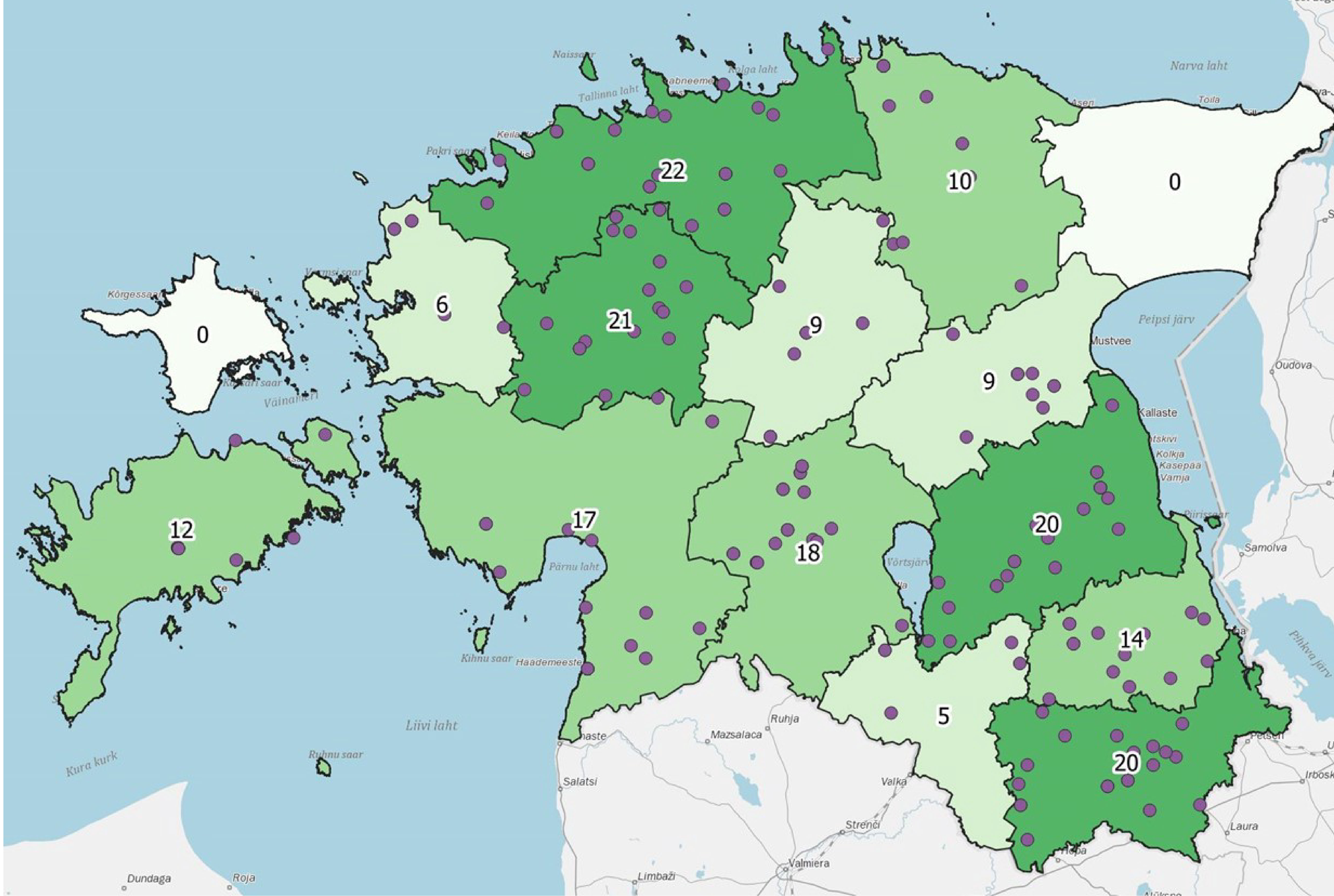 Vaatlusi laekus agentuurile pea kõikidest maakondadest.