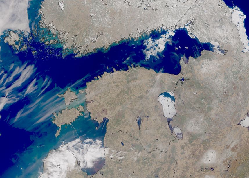 Jääolukord sesooni lõpus, 10.04.2023 (Sentinel-3)