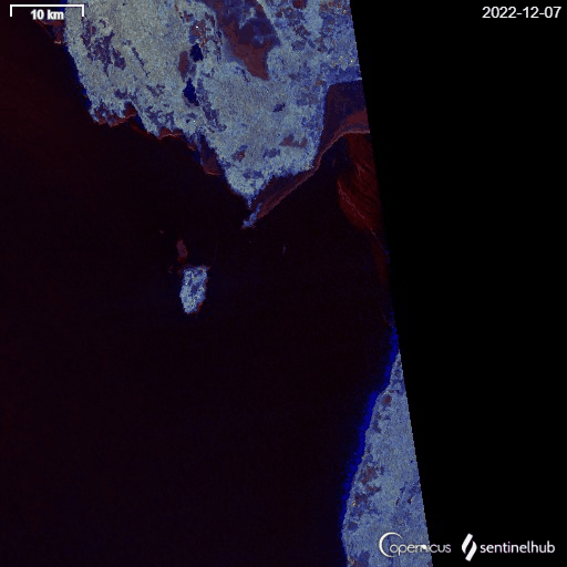 Jää Pärnu lahel talve jooksul (Sentinel-1)