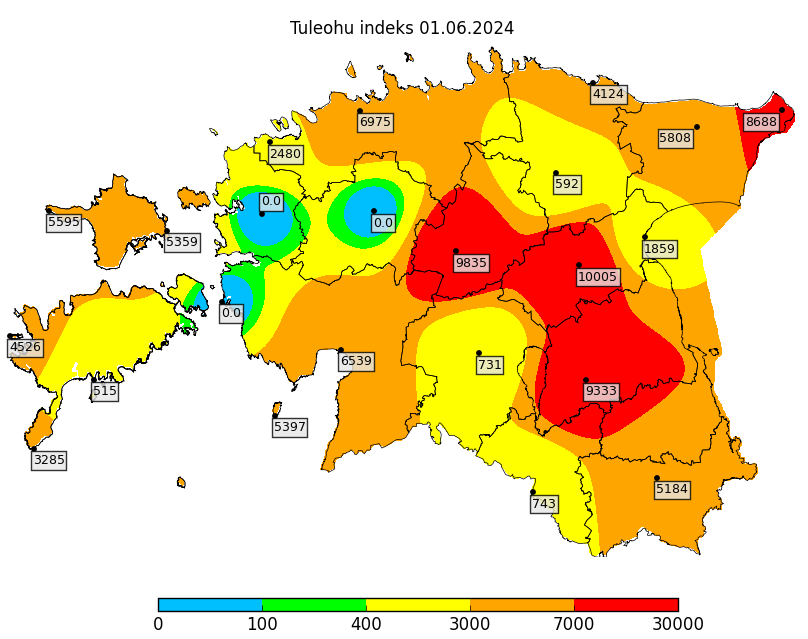 Tuleohukaart Keskkonnaagentuuri kodulehel kuni 2024. aastani